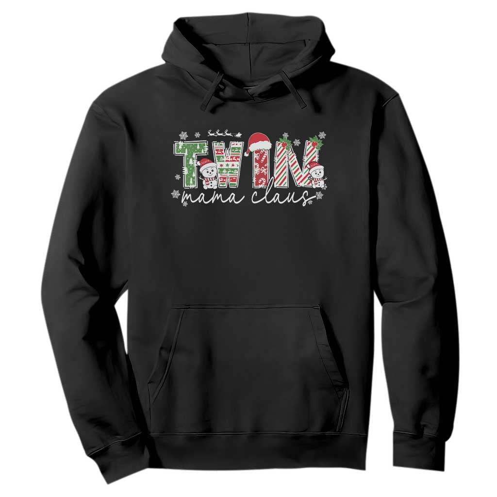 Christmas Twin Mama Claus Hoodie Pregnancy Announcement TS10 Black Print Your Wear