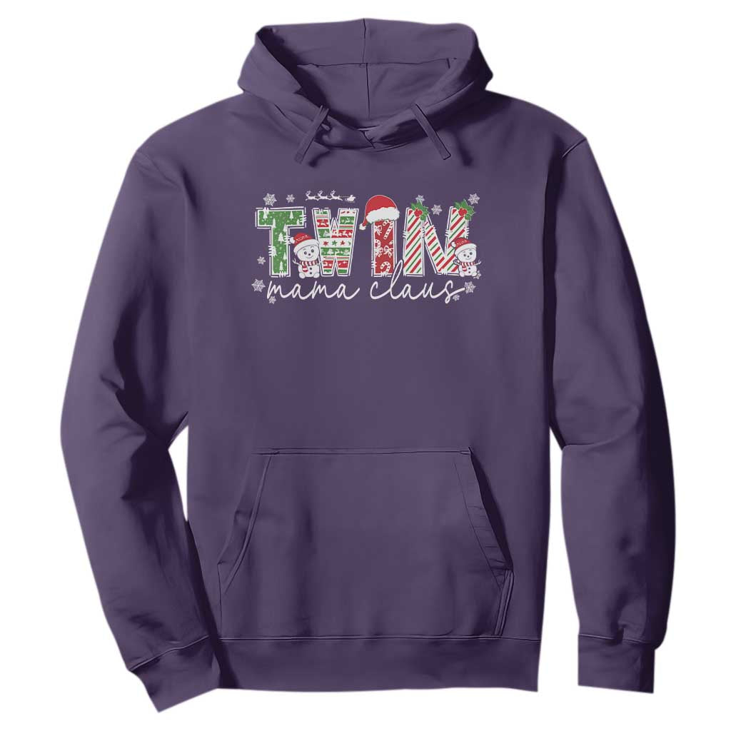 Christmas Twin Mama Claus Hoodie Pregnancy Announcement TS10 Purple Print Your Wear