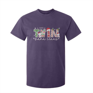 Christmas Twin Mama Claus T Shirt For Kid Pregnancy Announcement TS10 Purple Print Your Wear