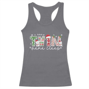 Christmas Twin Mama Claus Racerback Tank Top Pregnancy Announcement TS10 Charcoal Print Your Wear