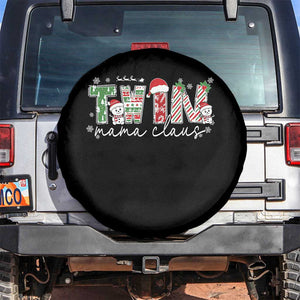 Christmas Twin Mama Claus Spare Tire Cover Pregnancy Announcement TS10 No hole Black Print Your Wear