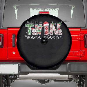 Christmas Twin Mama Claus Spare Tire Cover Pregnancy Announcement TS10 Black Print Your Wear