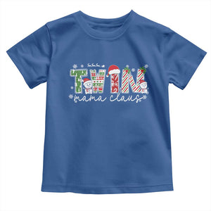 Christmas Twin Mama Claus Toddler T Shirt Pregnancy Announcement TS10 Royal Blue Print Your Wear