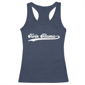 Twin Mama Racerback Tank Top Pregnancy Announcement New Mom Gift TS10 Navy Print Your Wear