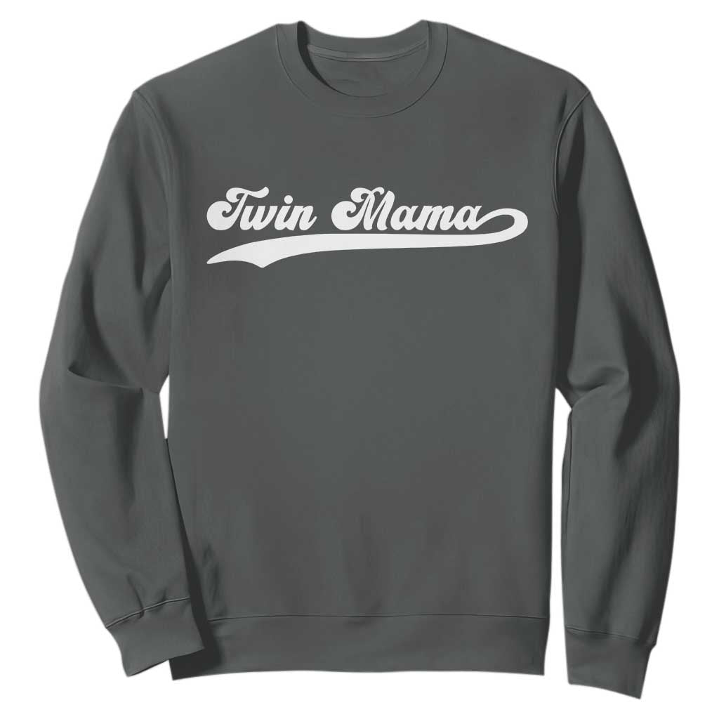 Twin Mama Sweatshirt Pregnancy Announcement New Mom Gift TS10 Dark Heather Print Your Wear