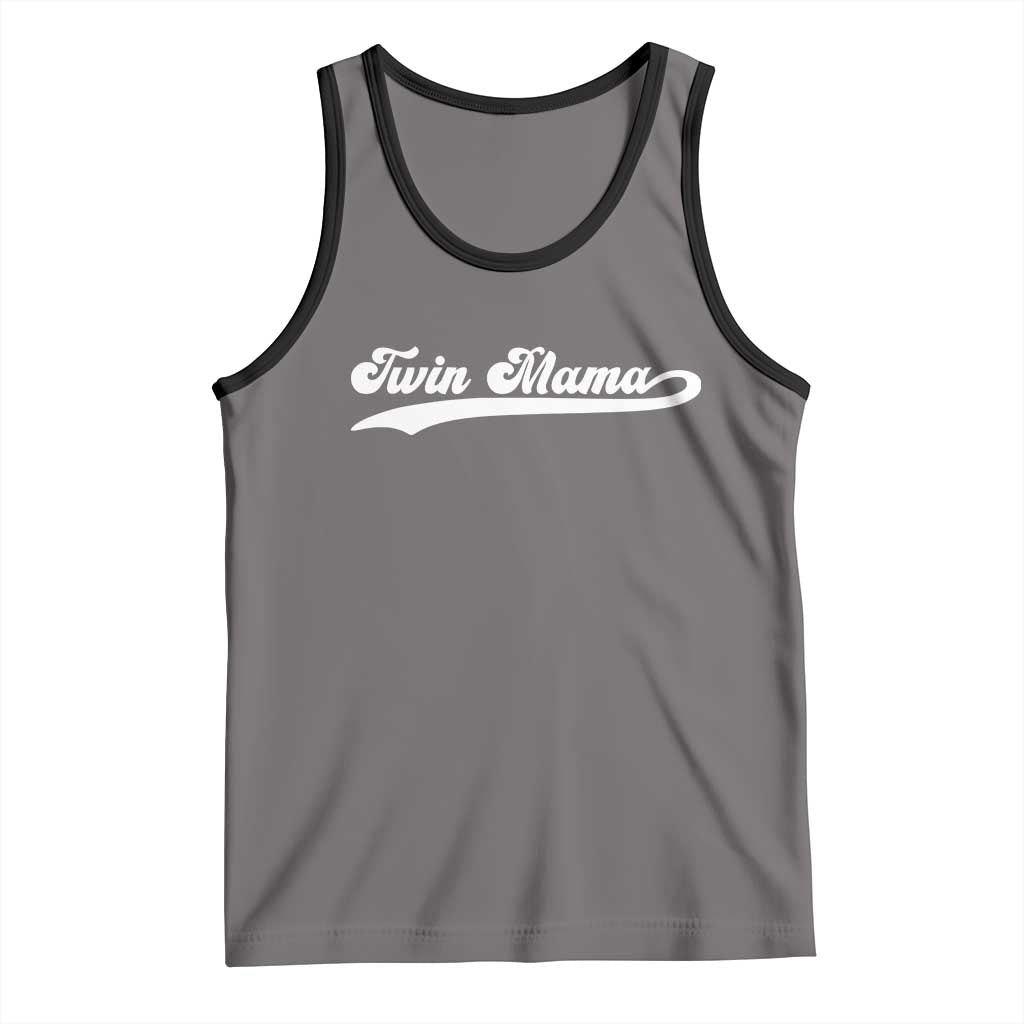 Twin Mama Tank Top Pregnancy Announcement New Mom Gift TS10 Deep Heather Black Print Your Wear