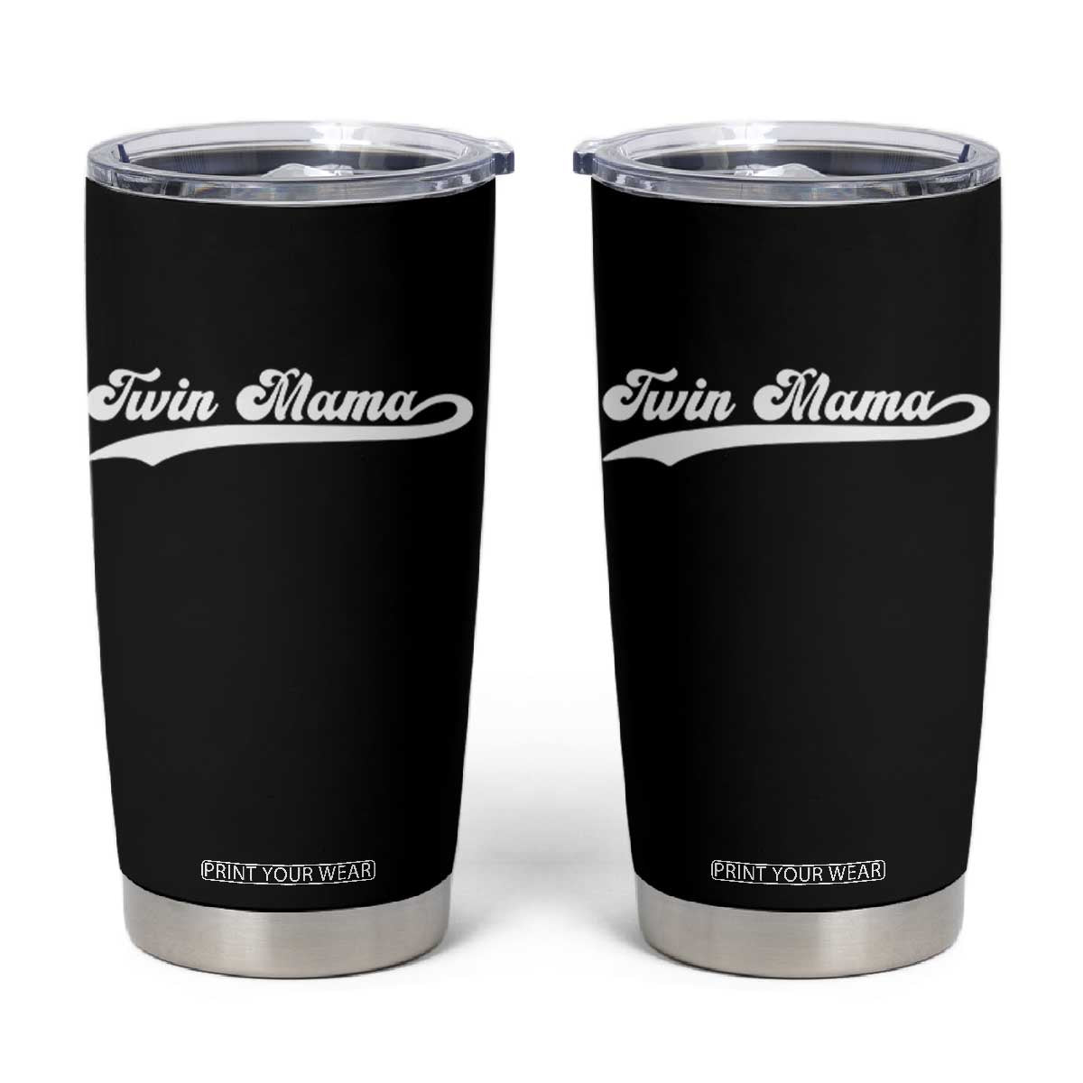 Twin Mama Tumbler Cup Pregnancy Announcement New Mom Gift TS10 Black Print Your Wear