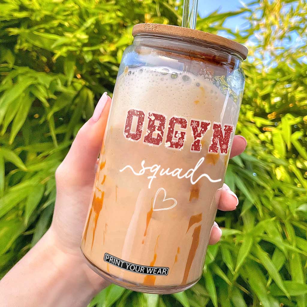 Christmas OBGYN Squad Glass Can Obstetrics And Gynecology Nurse - Print Your Wear