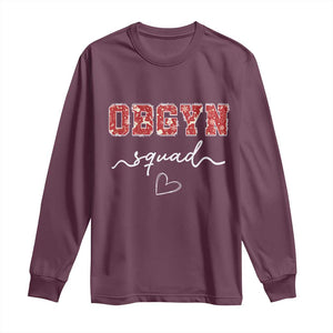 Christmas OBGYN Squad Long Sleeve Shirt Obstetrics And Gynecology Nurse TS10 Maroon Print Your Wear
