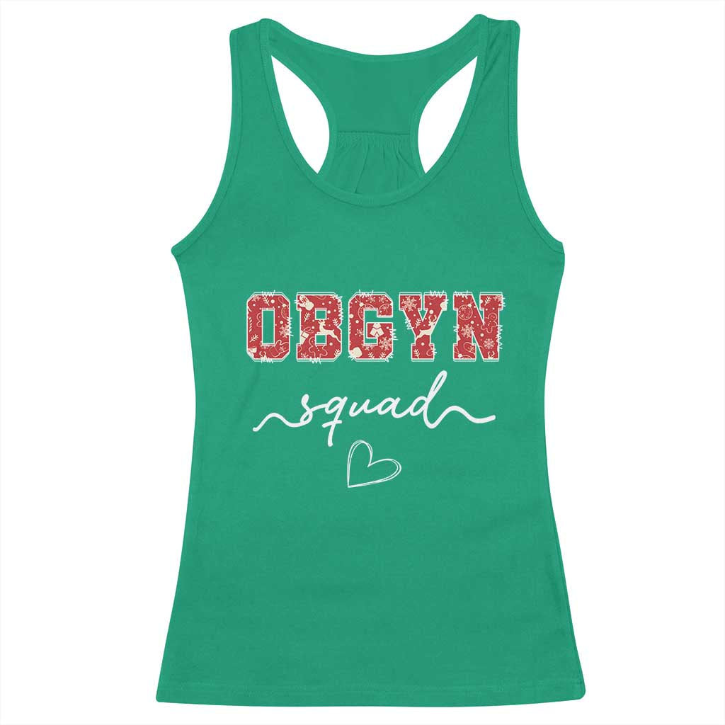 Christmas OBGYN Squad Racerback Tank Top Obstetrics And Gynecology Nurse TS10 Irish Green Print Your Wear