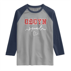 Christmas OBGYN Squad Raglan Shirt Obstetrics And Gynecology Nurse TS10 Sport Gray Navy Print Your Wear