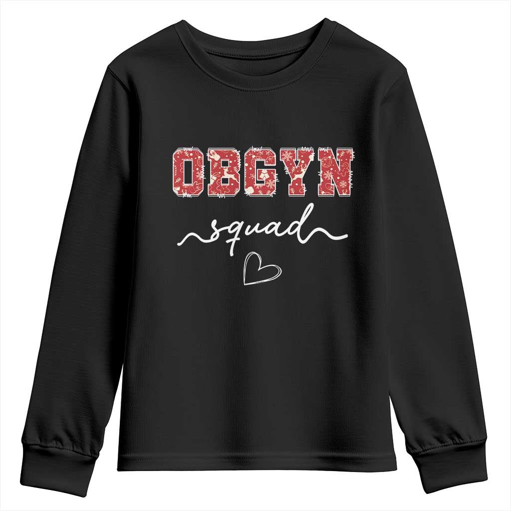 Christmas OBGYN Squad Youth Sweatshirt Obstetrics And Gynecology Nurse TS10 Black Print Your Wear