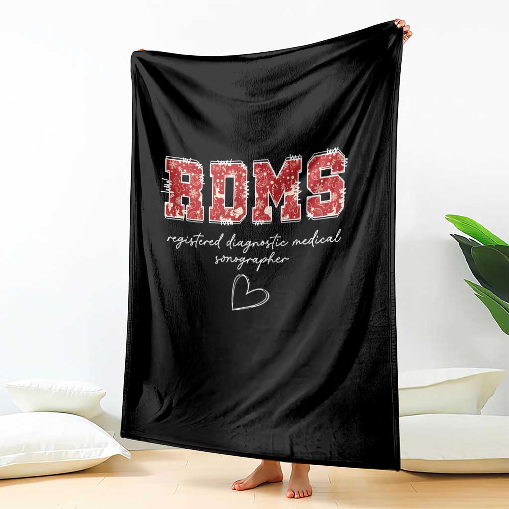 Christmas Sonographer Throw Blanket RDMS Ultrasound Tech Technologist Gift TS10 Print Your Wear