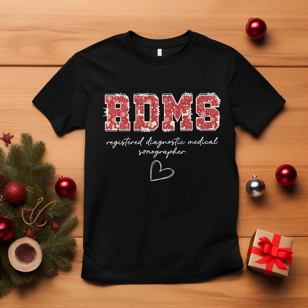 Christmas Sonographer T Shirt RDMS Ultrasound Tech Technologist Gift - Print Your Wear