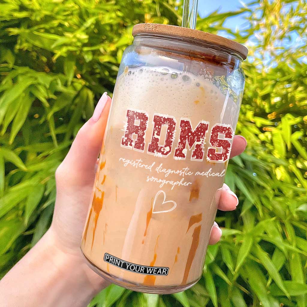 Christmas Sonographer Glass Can RDMS Ultrasound Tech Technologist Gift - Print Your Wear