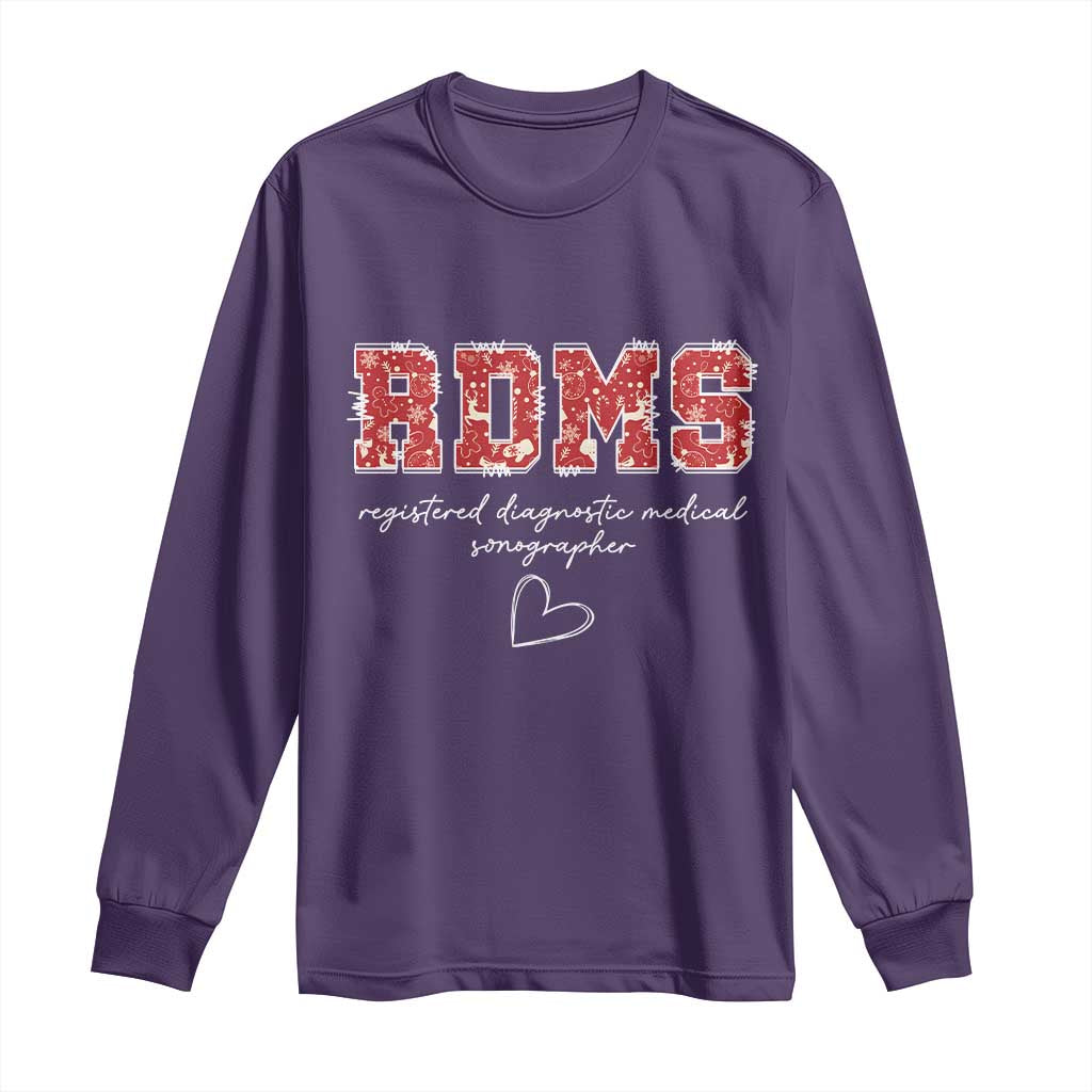 Christmas Sonographer Long Sleeve Shirt RDMS Ultrasound Tech Technologist Gift TS10 Purple Print Your Wear