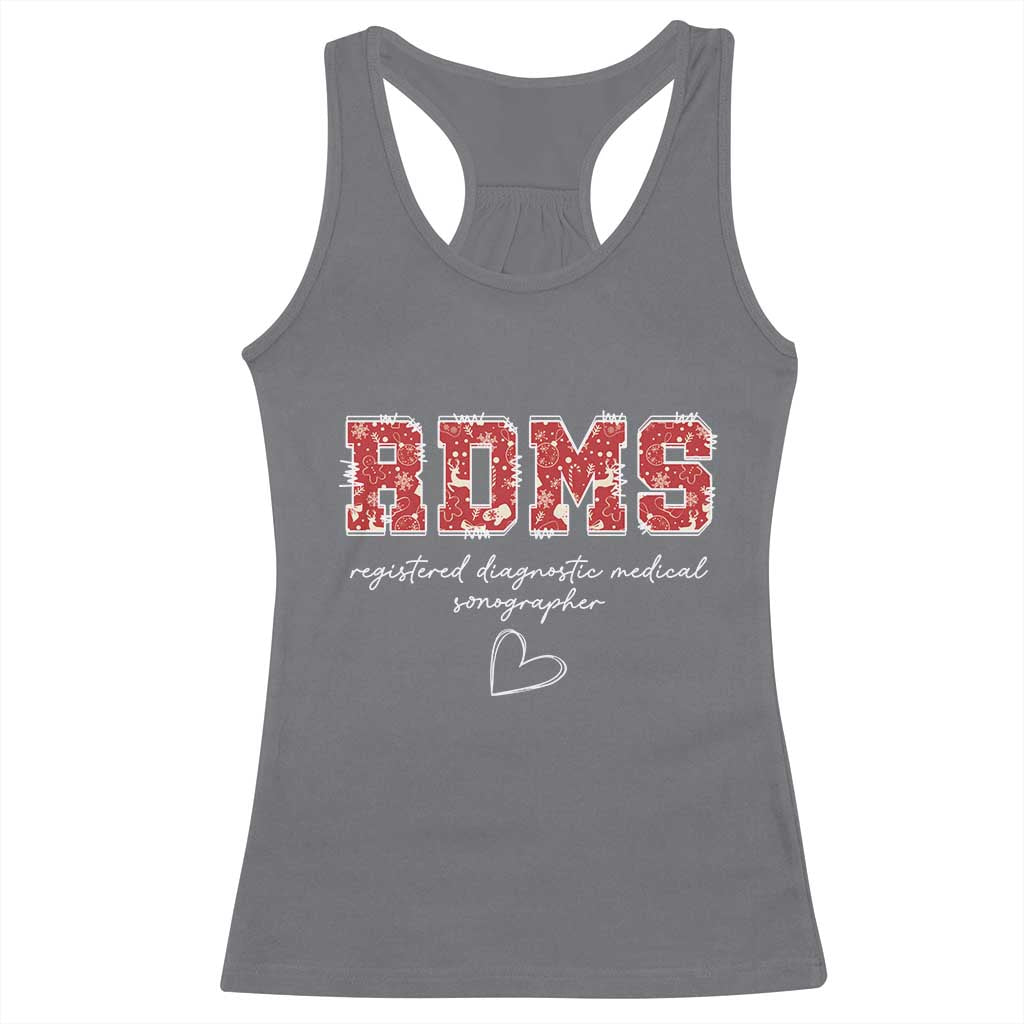Christmas Sonographer Racerback Tank Top RDMS Ultrasound Tech Technologist Gift TS10 Charcoal Print Your Wear