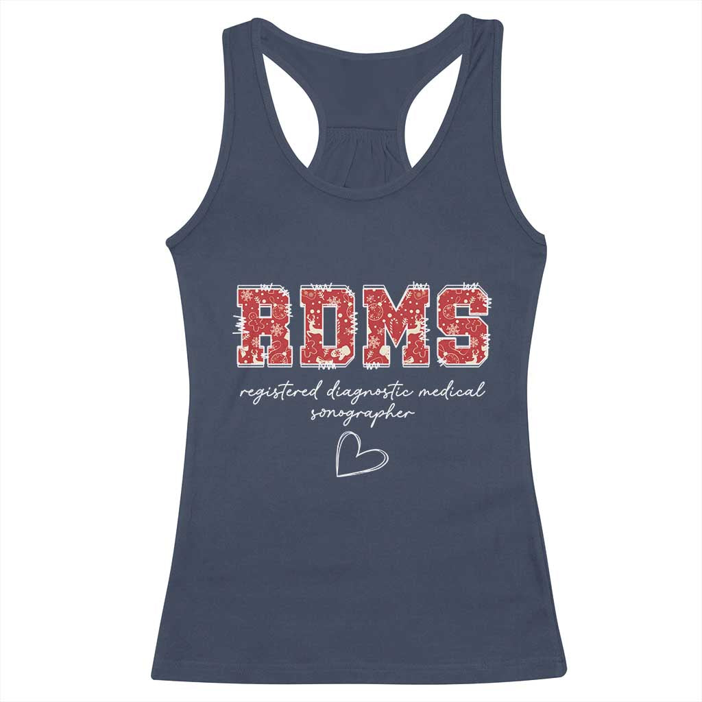 Christmas Sonographer Racerback Tank Top RDMS Ultrasound Tech Technologist Gift TS10 Navy Print Your Wear