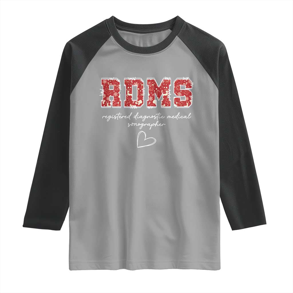 Christmas Sonographer Raglan Shirt RDMS Ultrasound Tech Technologist Gift TS10 Sport Gray Black Print Your Wear
