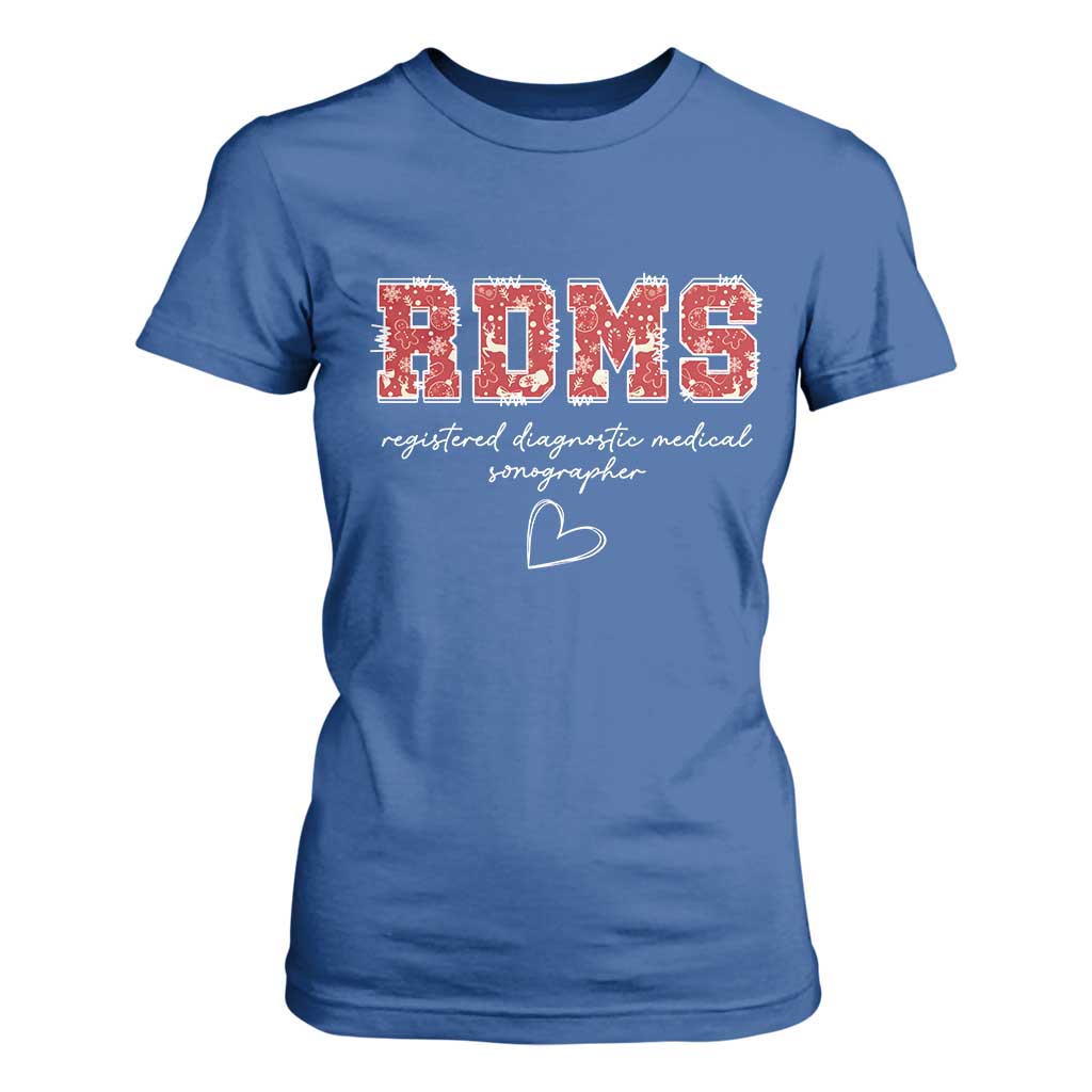 Christmas Sonographer T Shirt For Women RDMS Ultrasound Tech Technologist Gift TS10 Royal Blue Print Your Wear