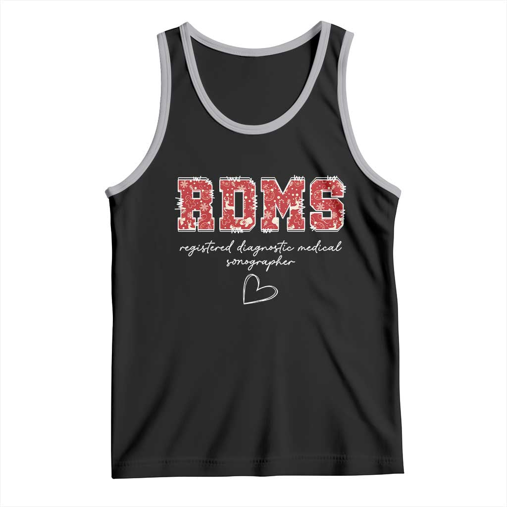 Christmas Sonographer Tank Top RDMS Ultrasound Tech Technologist Gift TS10 Black Athletic Heather Print Your Wear