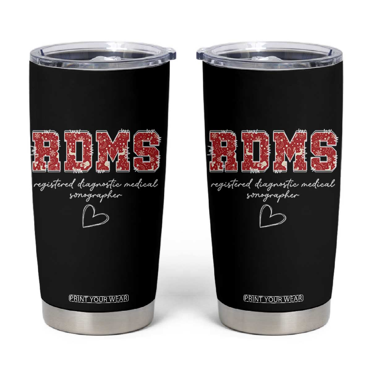 Christmas Sonographer Tumbler Cup RDMS Ultrasound Tech Technologist Gift TS10 Black Print Your Wear