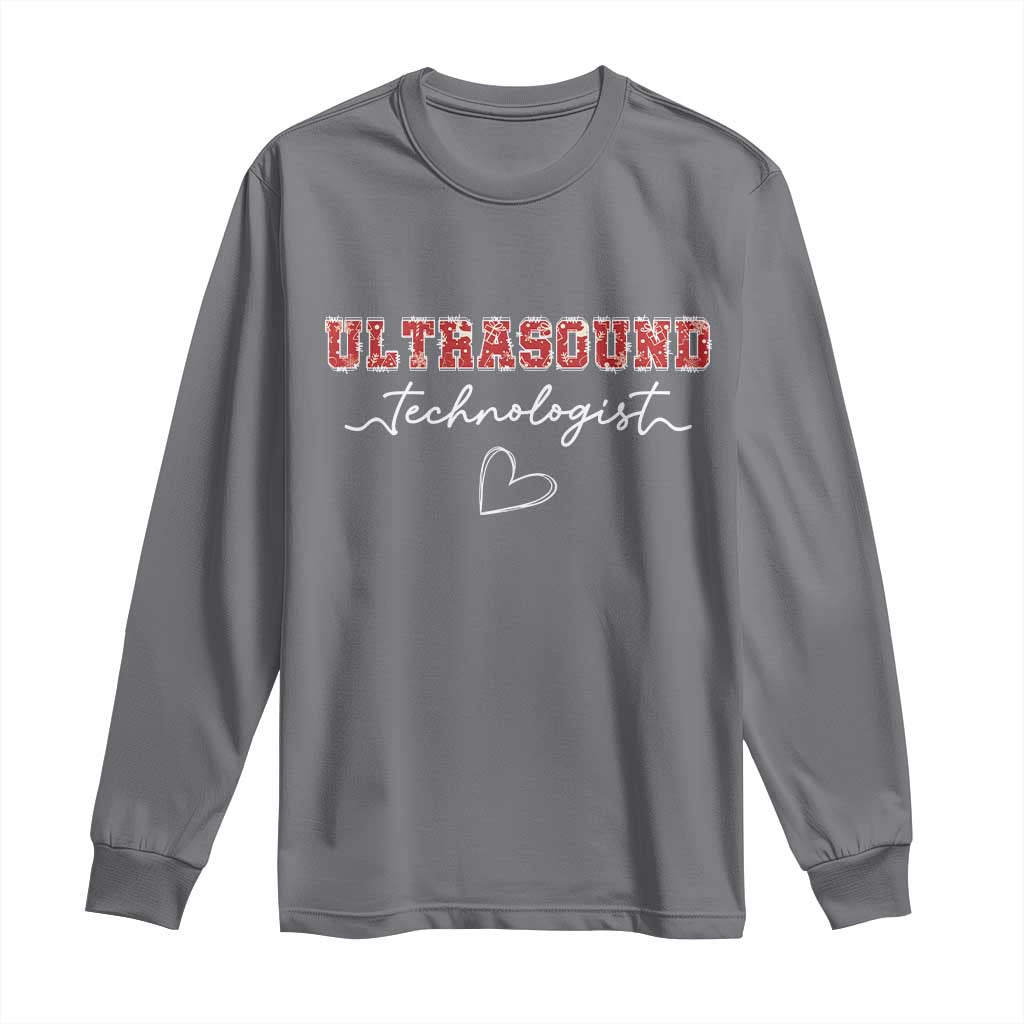 Ultrasound Tech Christmas Long Sleeve Shirt Technologist Gift Sonographer Sonography Student TS10 Charcoal Print Your Wear