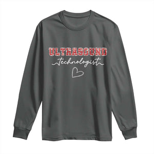 Ultrasound Tech Christmas Long Sleeve Shirt Technologist Gift Sonographer Sonography Student TS10 Dark Heather Print Your Wear