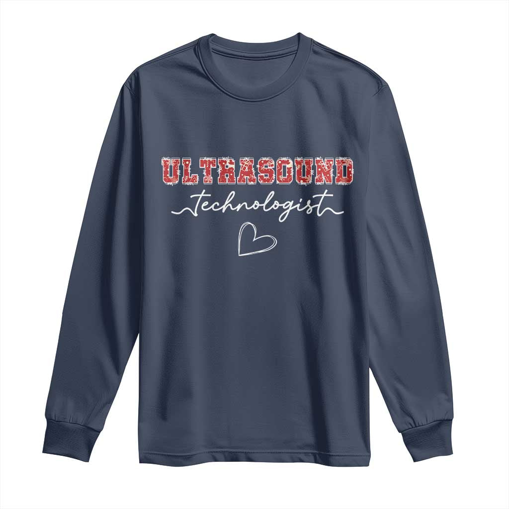 Ultrasound Tech Christmas Long Sleeve Shirt Technologist Gift Sonographer Sonography Student TS10 Navy Print Your Wear