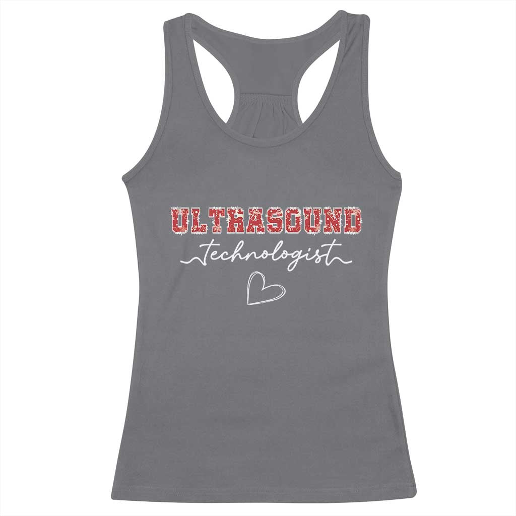 Ultrasound Tech Christmas Racerback Tank Top Technologist Gift Sonographer Sonography Student TS10 Charcoal Print Your Wear