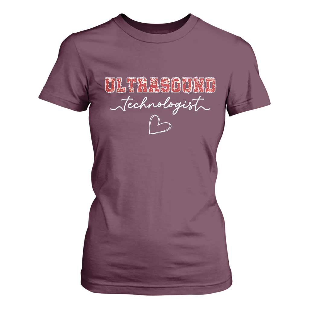 Ultrasound Tech Christmas T Shirt For Women Technologist Gift Sonographer Sonography Student TS10 Maroon Print Your Wear