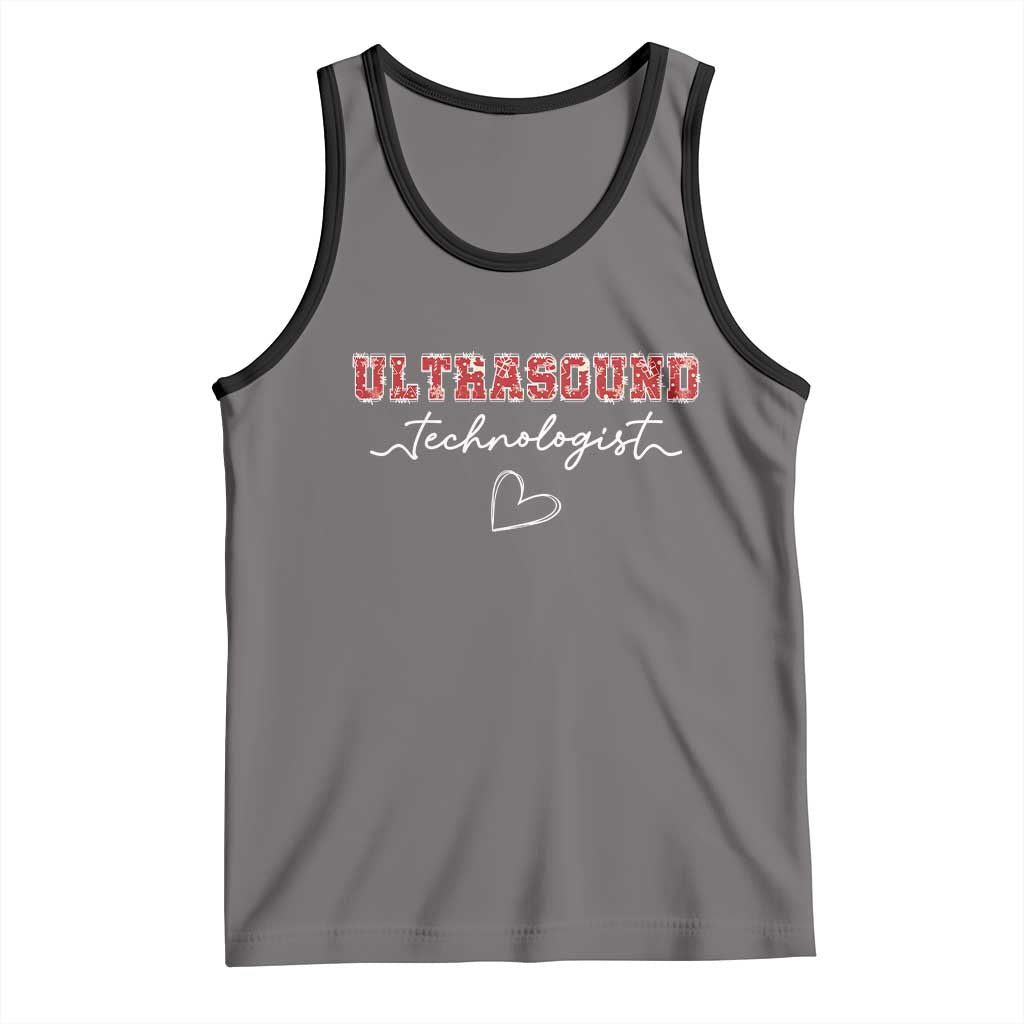Ultrasound Tech Christmas Tank Top Technologist Gift Sonographer Sonography Student TS10 Deep Heather Black Print Your Wear