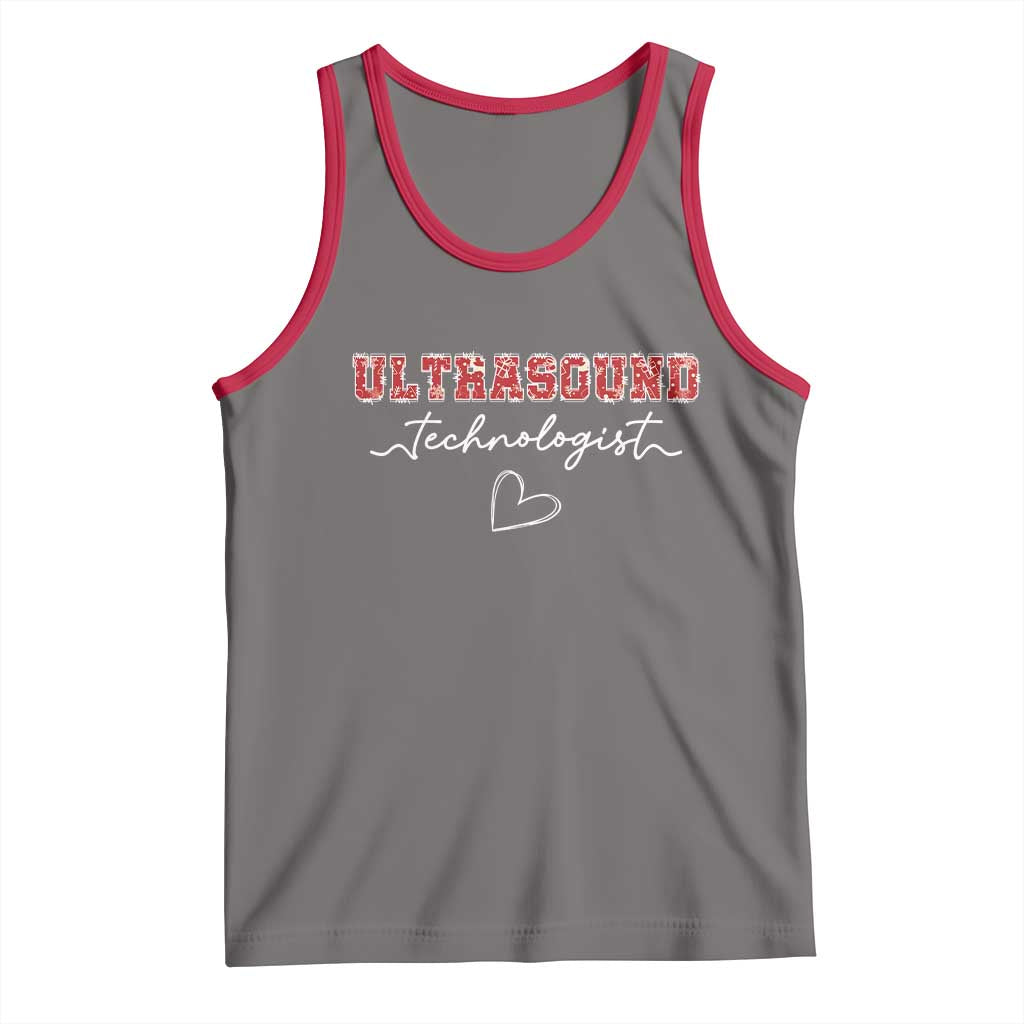 Ultrasound Tech Christmas Tank Top Technologist Gift Sonographer Sonography Student TS10 Deep Heather Red Print Your Wear