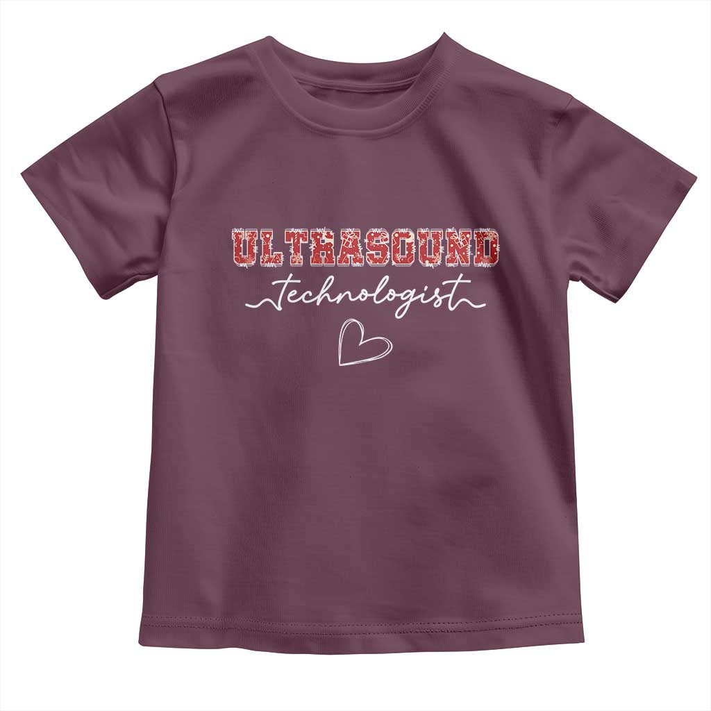 Ultrasound Tech Christmas Toddler T Shirt Technologist Gift Sonographer Sonography Student TS10 Maroon Print Your Wear