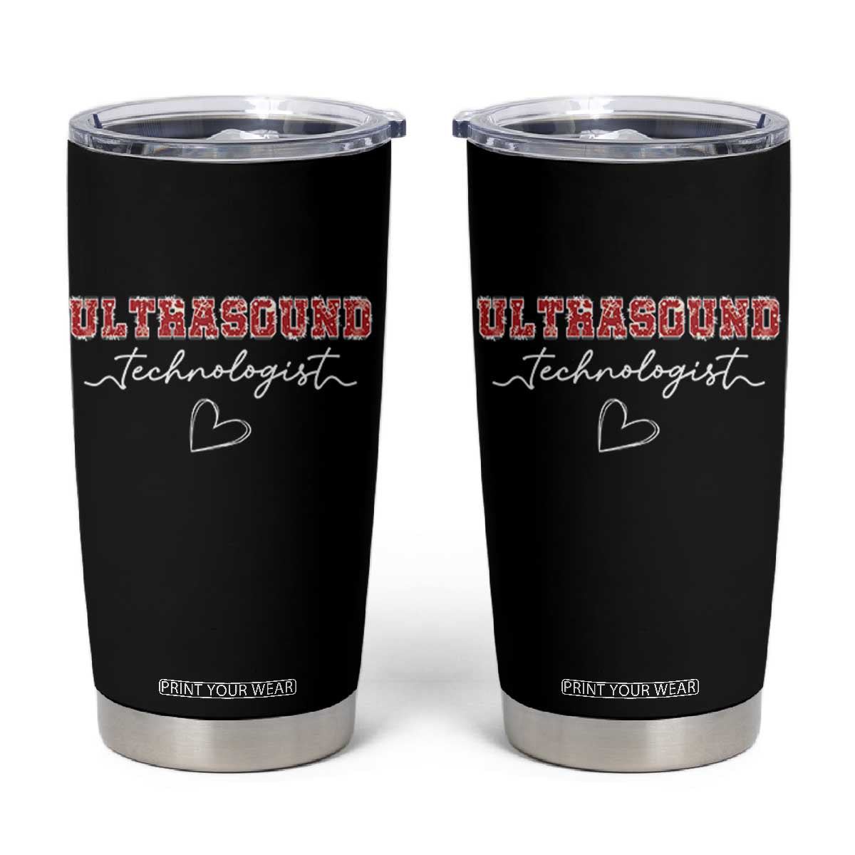 Ultrasound Tech Christmas Tumbler Cup Technologist Gift Sonographer Sonography Student TS10 Black Print Your Wear