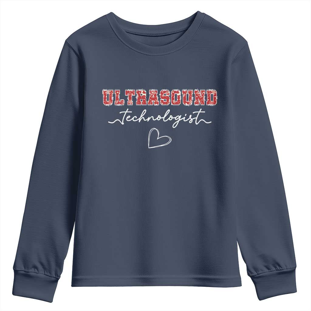Ultrasound Tech Christmas Youth Sweatshirt Technologist Gift Sonographer Sonography Student TS10 Navy Print Your Wear