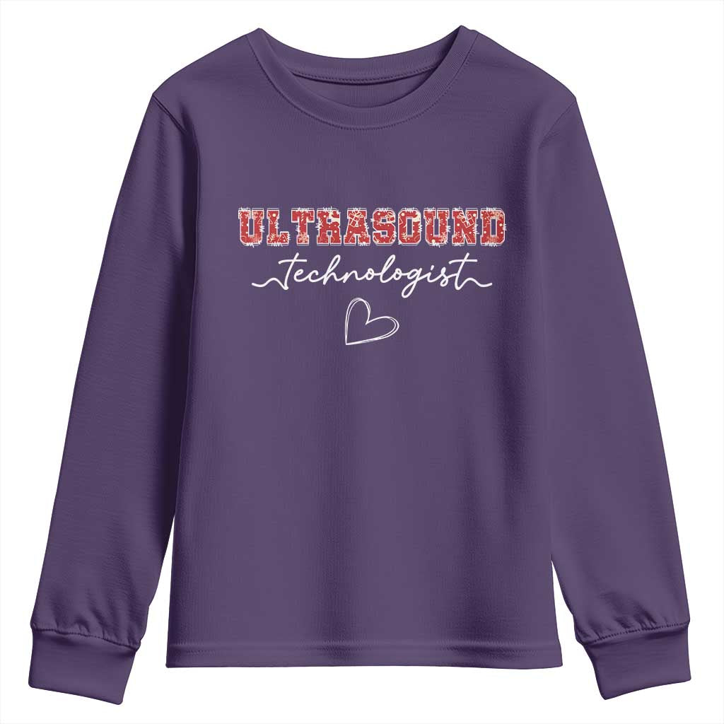 Ultrasound Tech Christmas Youth Sweatshirt Technologist Gift Sonographer Sonography Student TS10 Purple Print Your Wear