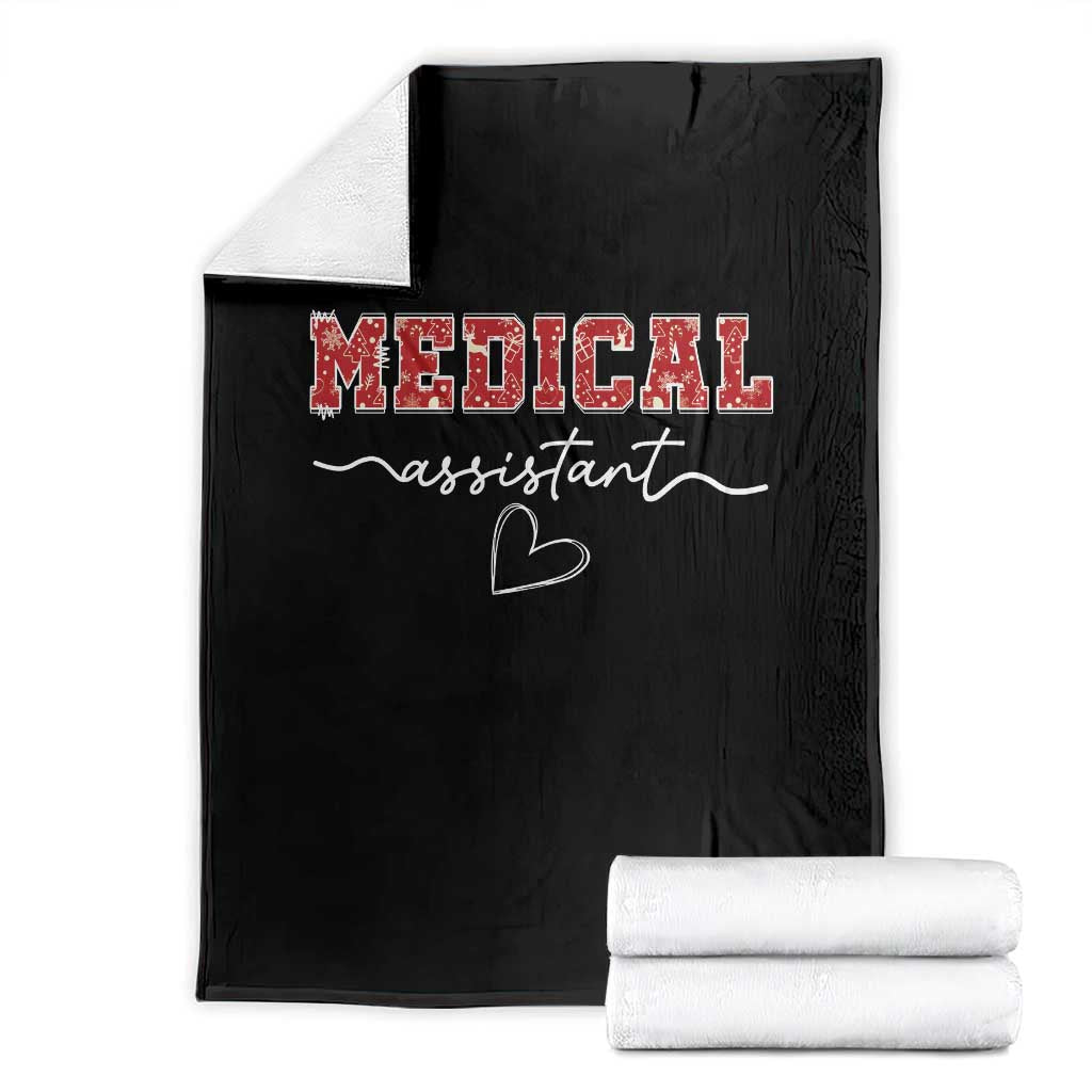 Christmas Medical Assistant Throw Blanket MA Nurse Gift TS10 Black Print Your Wear