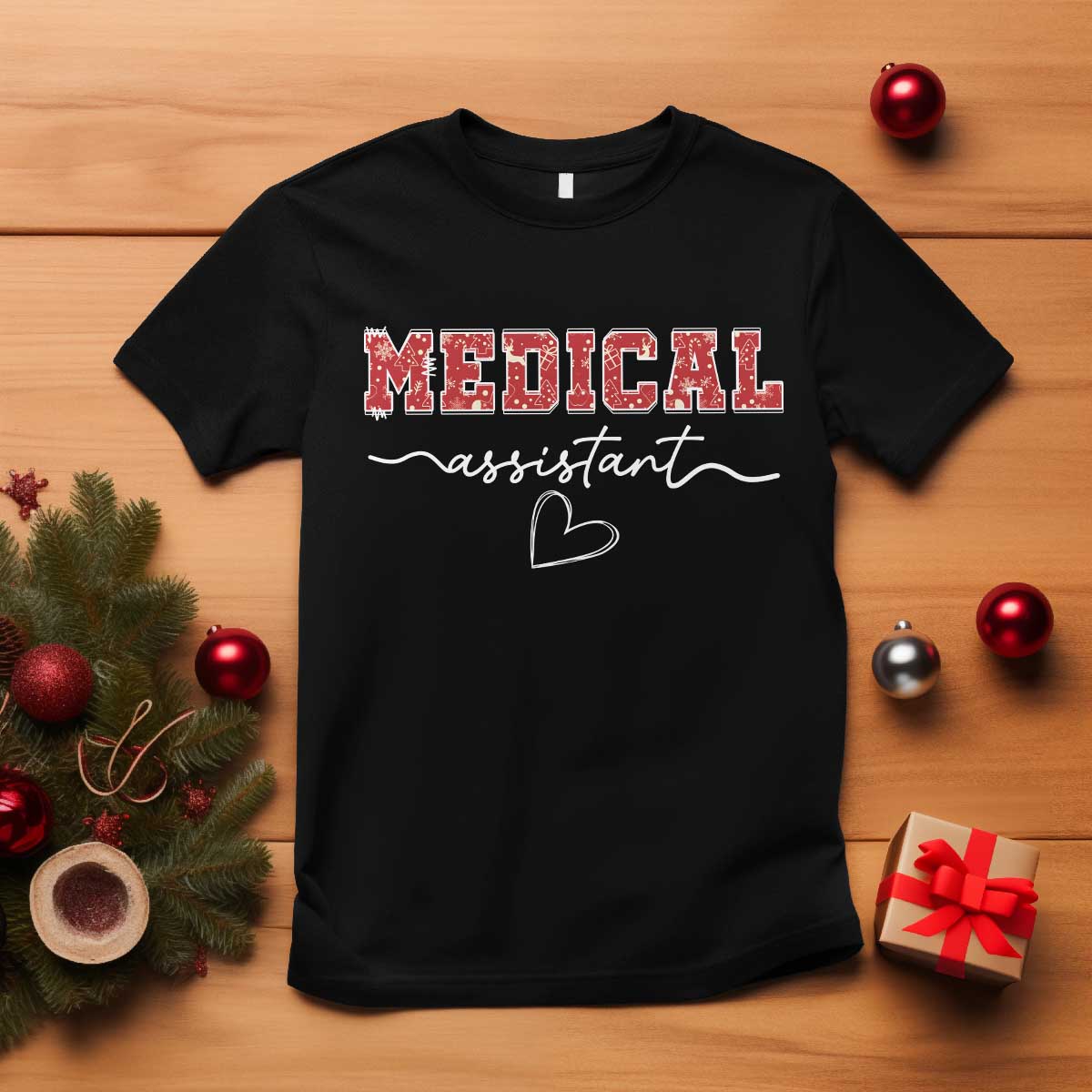 Christmas Medical Assistant T Shirt MA Nurse Gift TS10 Black Print Your Wear