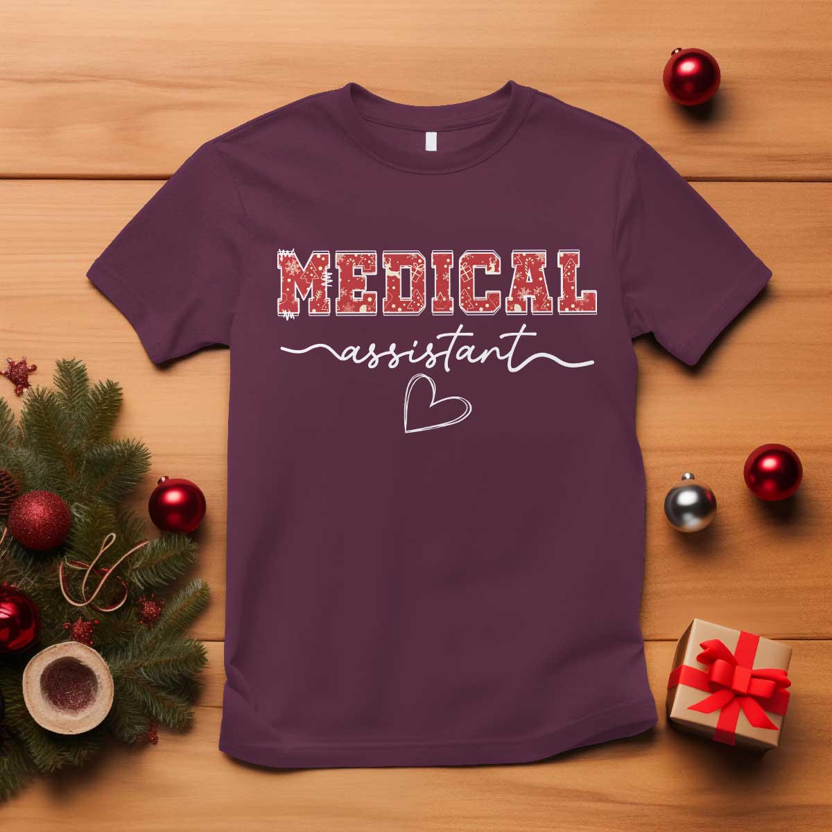 Christmas Medical Assistant T Shirt MA Nurse Gift - Print Your Wear