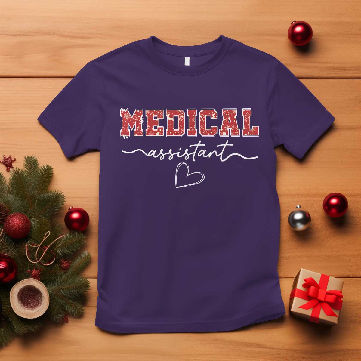 Christmas Medical Assistant T Shirt MA Nurse Gift TS10 Purple Print Your Wear