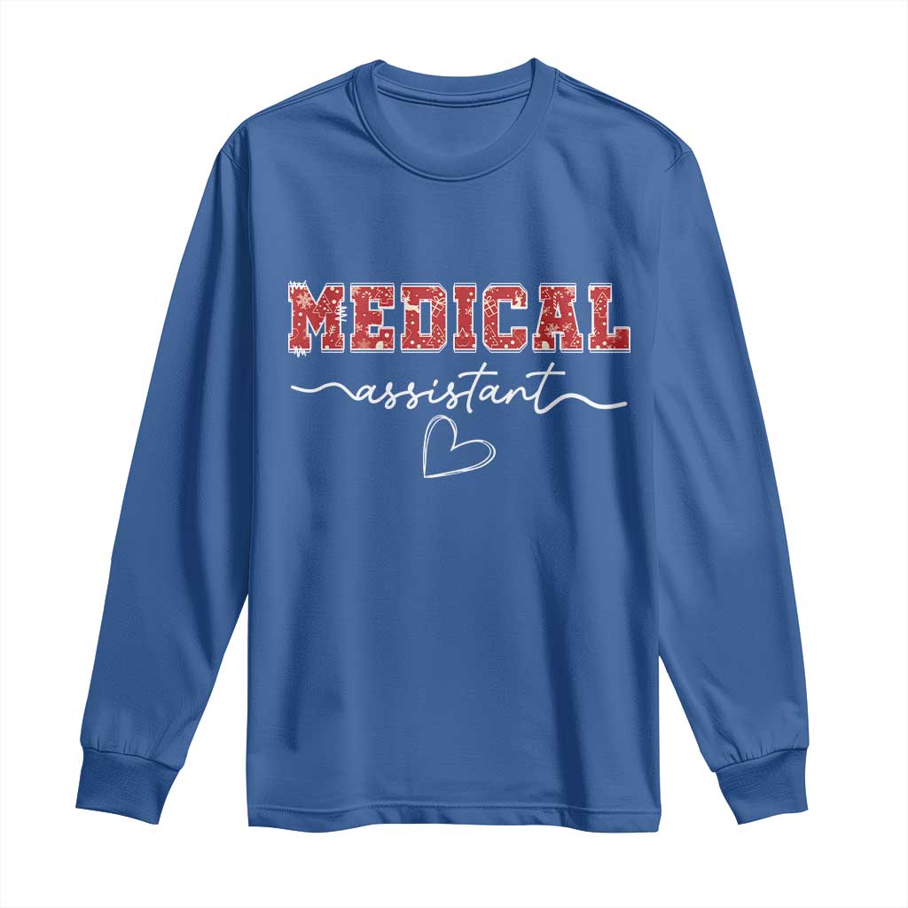 Christmas Medical Assistant Long Sleeve Shirt MA Nurse Gift TS10 Royal Blue Print Your Wear