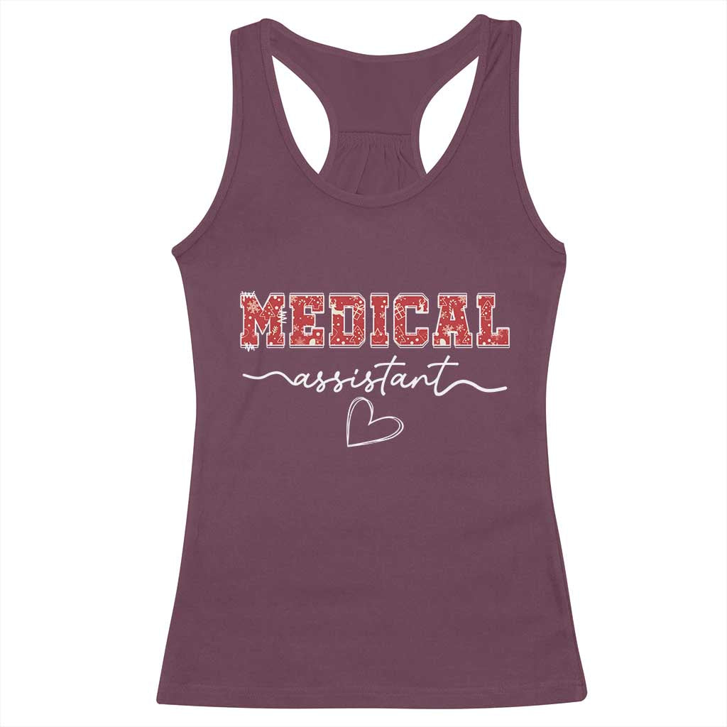 Christmas Medical Assistant Racerback Tank Top MA Nurse Gift TS10 Maroon Print Your Wear