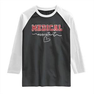 Christmas Medical Assistant Raglan Shirt MA Nurse Gift TS10 Black White Print Your Wear