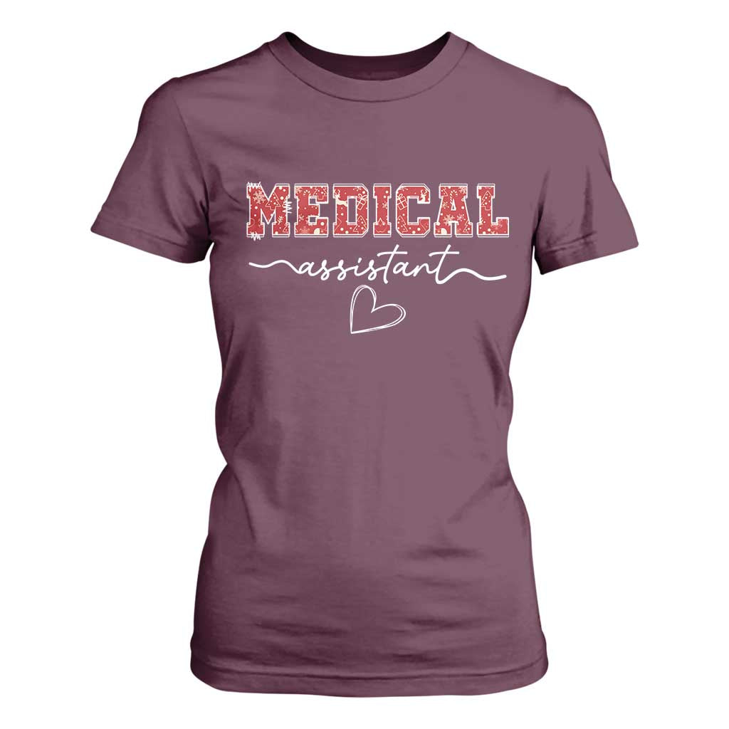 Christmas Medical Assistant T Shirt For Women MA Nurse Gift TS10 Maroon Print Your Wear