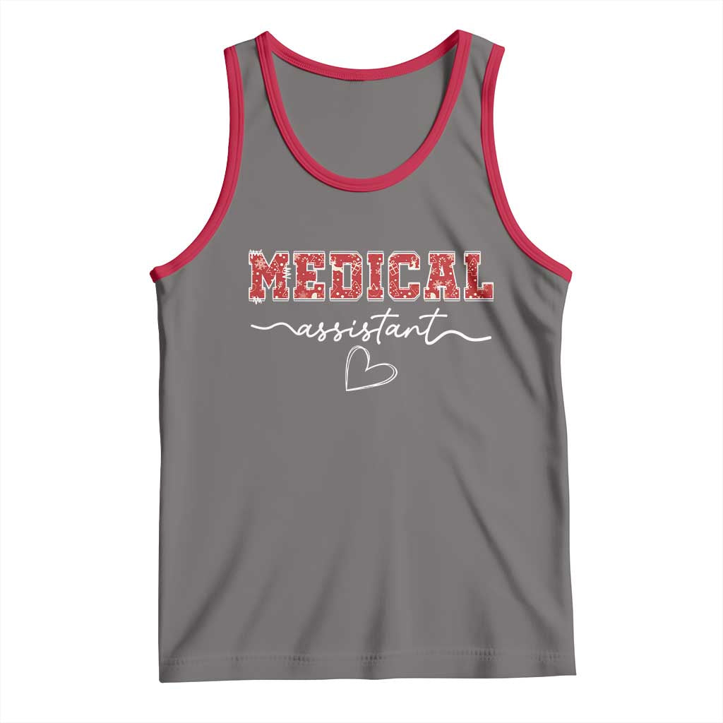 Christmas Medical Assistant Tank Top MA Nurse Gift TS10 Deep Heather Red Print Your Wear
