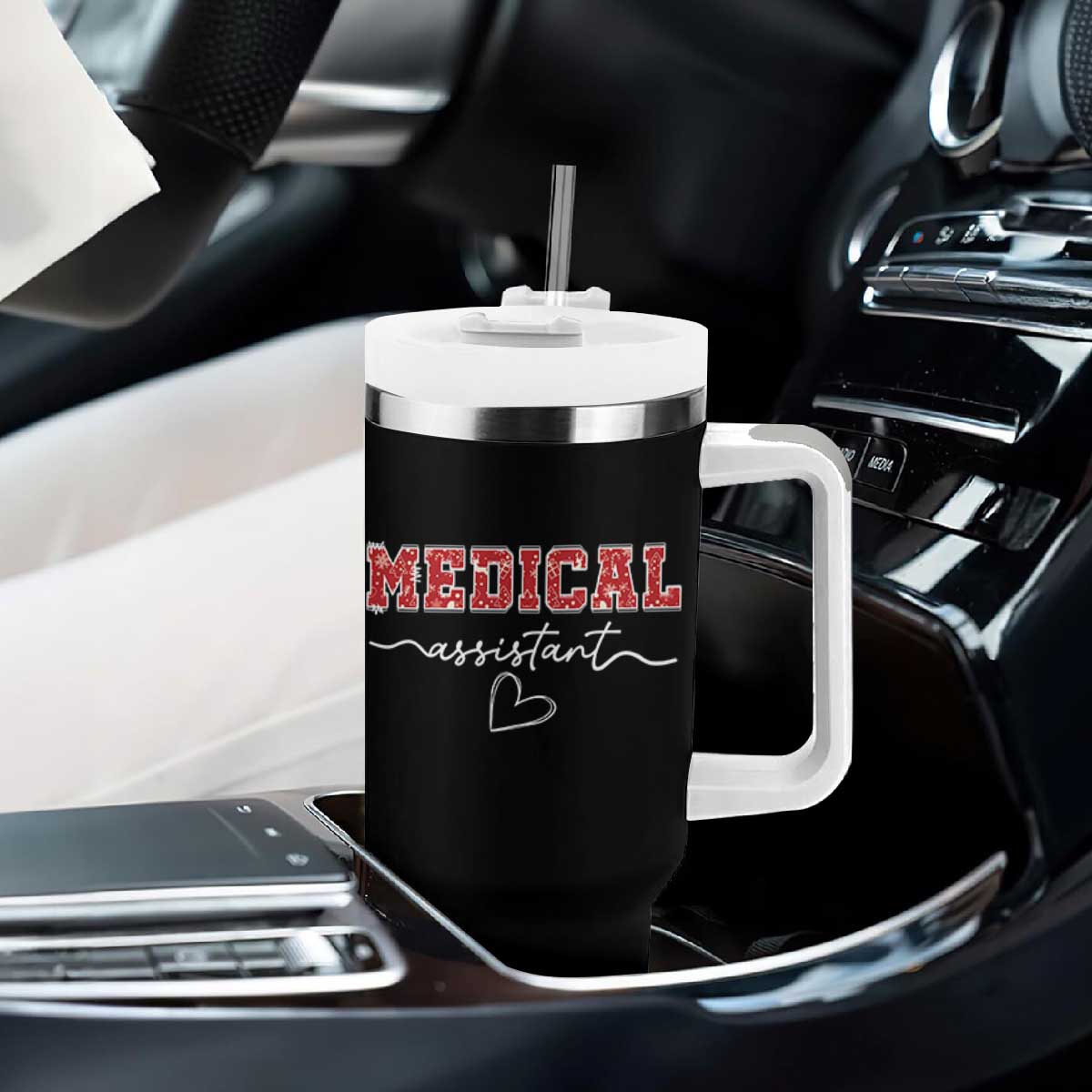 Christmas Medical Assistant Tumbler With Handle MA Nurse Gift - Print Your Wear