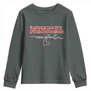 Christmas Medical Assistant Youth Sweatshirt MA Nurse Gift TS10 Dark Heather Print Your Wear