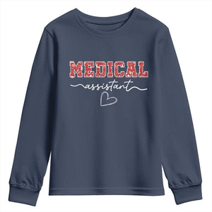 Christmas Medical Assistant Youth Sweatshirt MA Nurse Gift TS10 Navy Print Your Wear