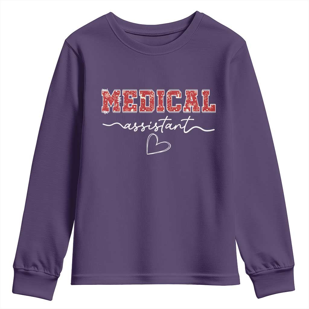 Christmas Medical Assistant Youth Sweatshirt MA Nurse Gift TS10 Purple Print Your Wear